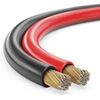 Los mejores  - Manax – Cable de altavoz (2 x 0-75 mm²)- CCA- Rojo-Negro- Rollo de 25 m
